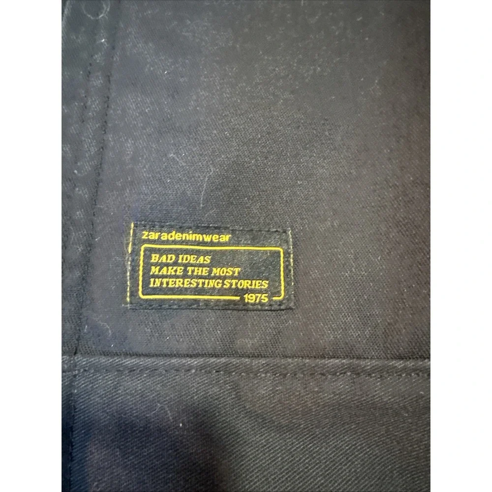 Zara Dnwr Denim Jacket Men's Size Small Black - Picture 3 of 10